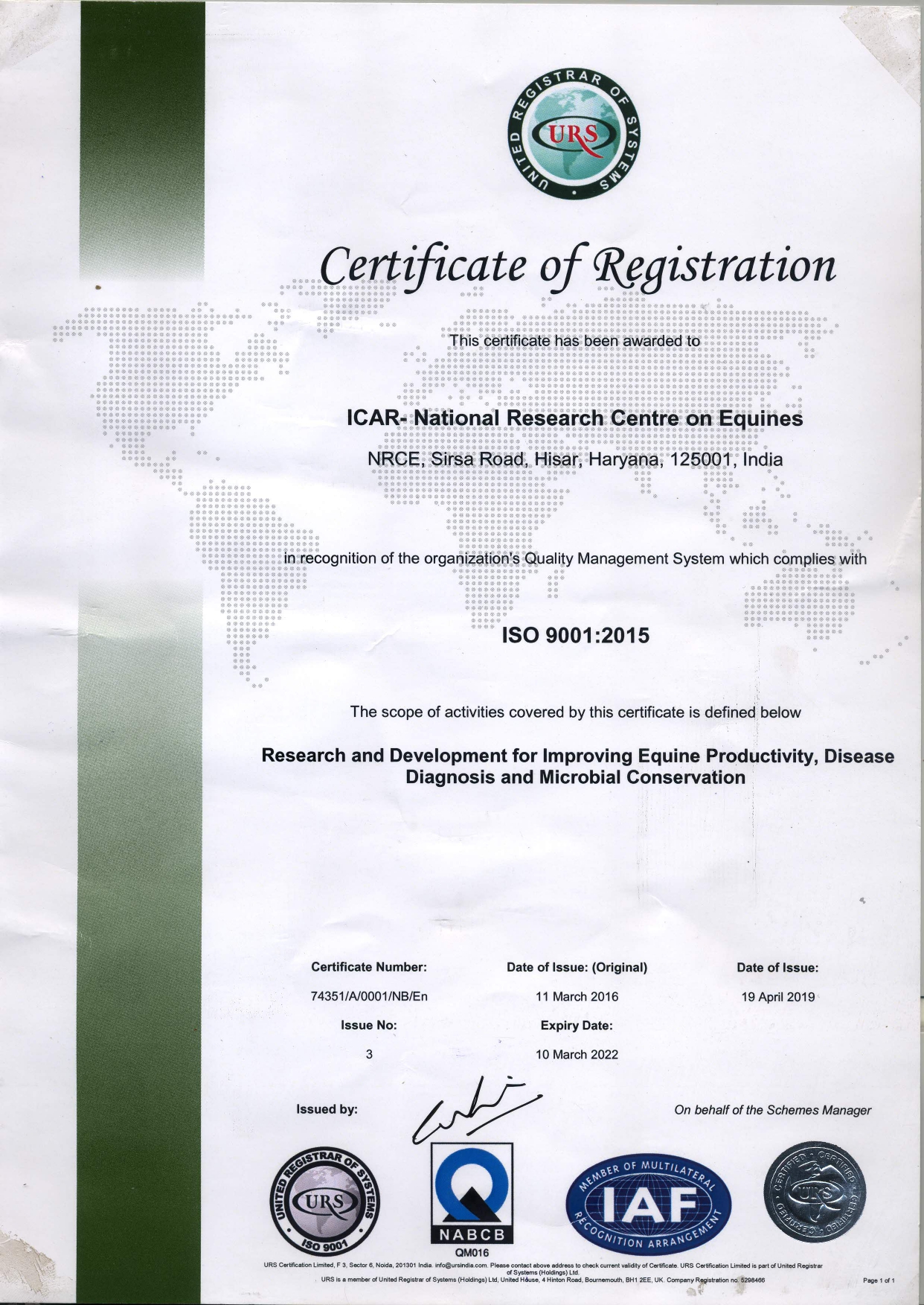 ISO Certificate